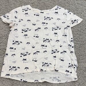 Worn once!Old navy summertime White T-Shirt with Palm Tree Print